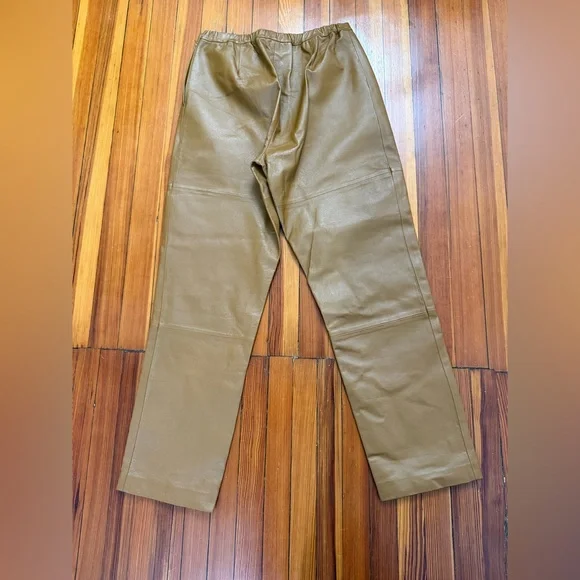 VTG Terry Lewis Classic Luxuries 100% Leather Brown Trouser Size 12 - Picture 9 of 10